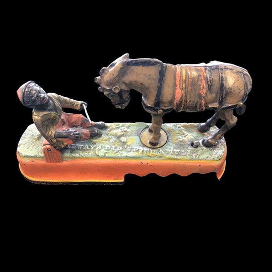 1879 J.E. Steven’s “I Always Did Spise A Mule” Cast Iron Mechanical Bank