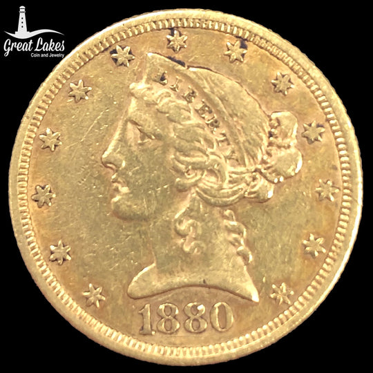 1880 $5 Liberty Gold Half Eagle (XF)