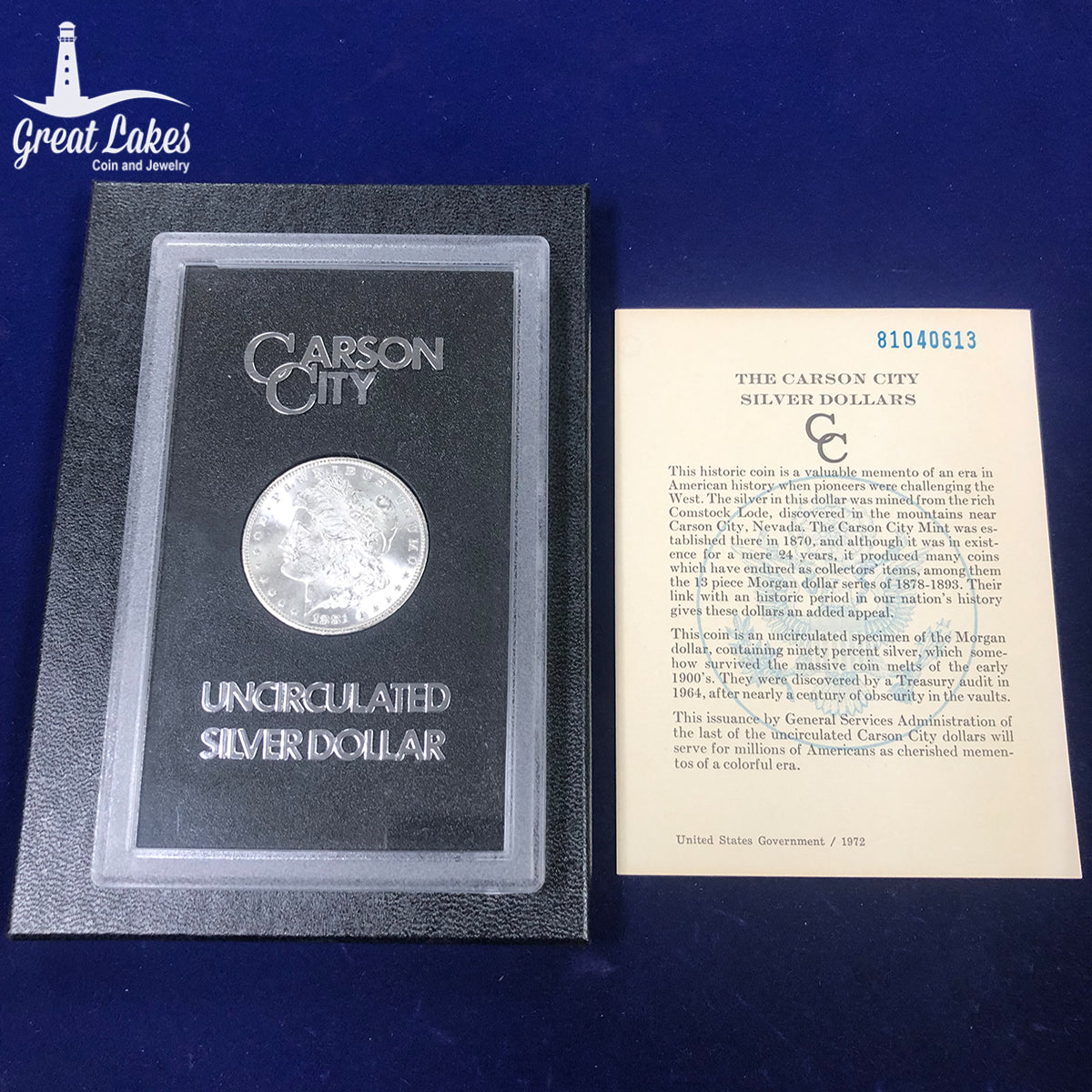 1881-CC GSA Morgan Silver Dollar (With Box & CoA)