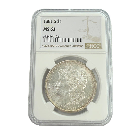 1881-S Morgan Silver Dollar NGC MS62