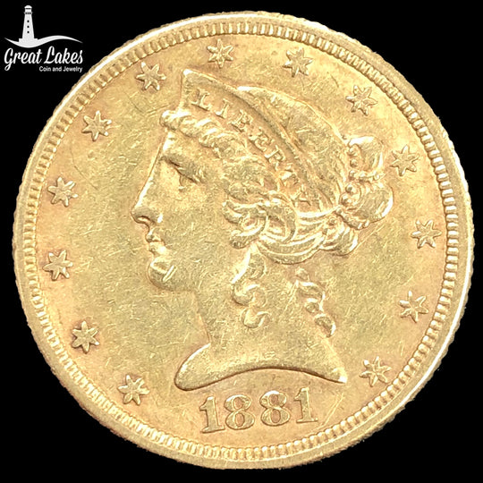 1881 $5 Liberty Gold Half Eagle (XF)