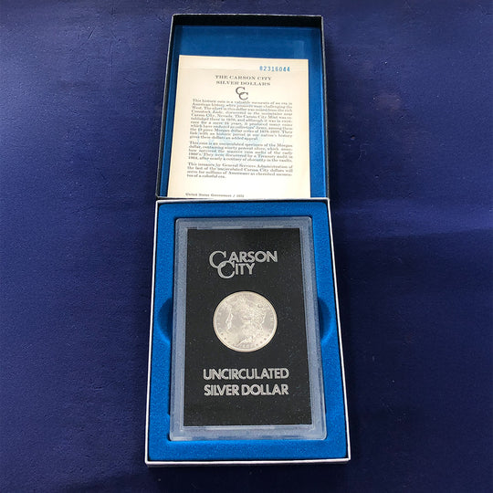 1882-CC Morgan Silver Dollar GSA (With Box & CoA)