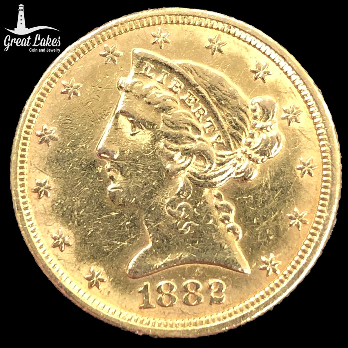 1882 $5 Liberty Gold Half Eagle (Low Premium)