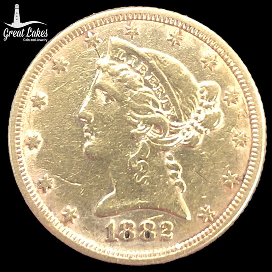 1882 $5 Liberty Gold Half Eagle (Low Premium)