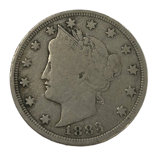 1883 No Cents Liberty V Nickel (VG)