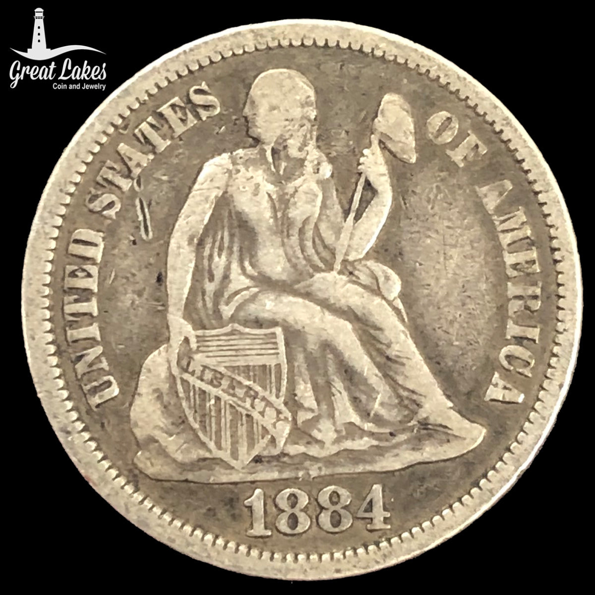 1884 Seated Liberty Dime (XF)