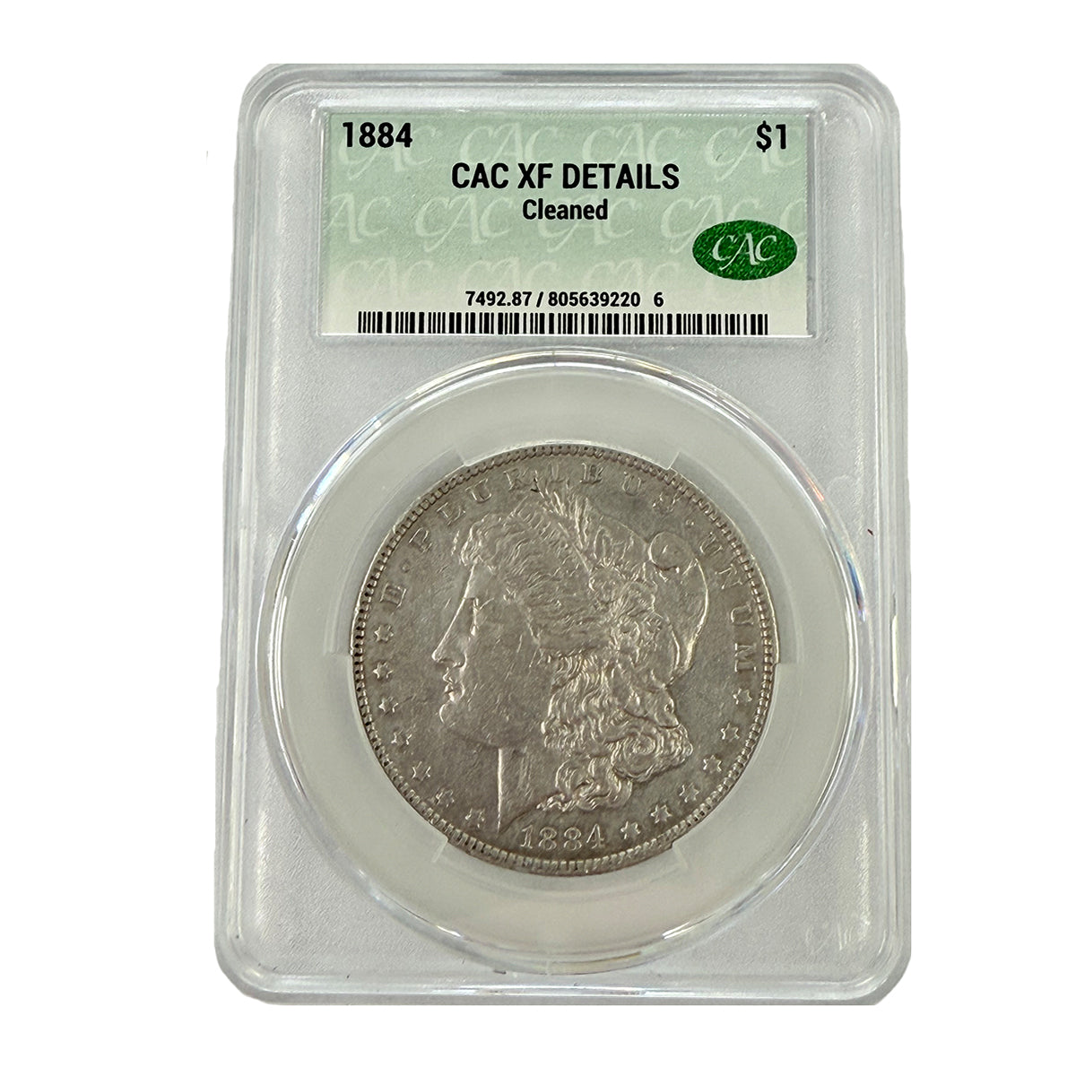 1884 Morgan Silver Dollar CAC XF Details (Cleaned)
