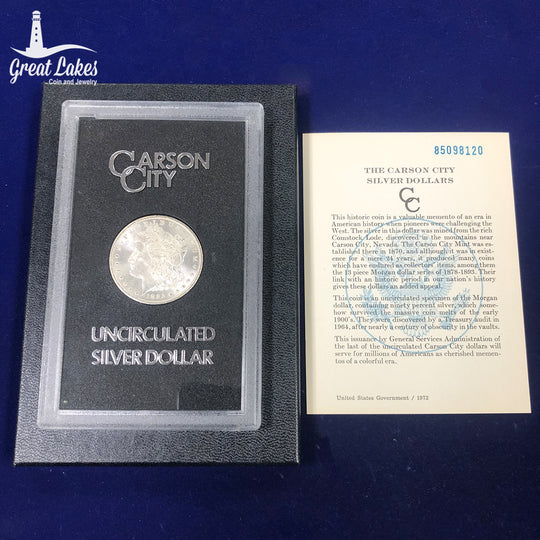 1885-CC Morgan Silver Dollar GSA (With Box & CoA)