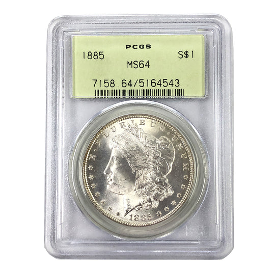 1885 Morgan Silver Dollar PCGS MS64 OGH