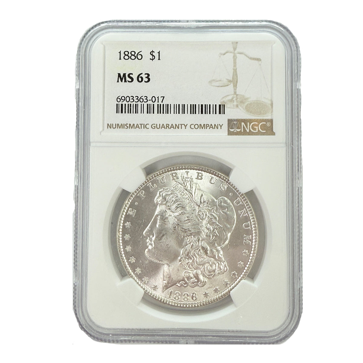 1886 Morgan Silver Dollar NGC MS63