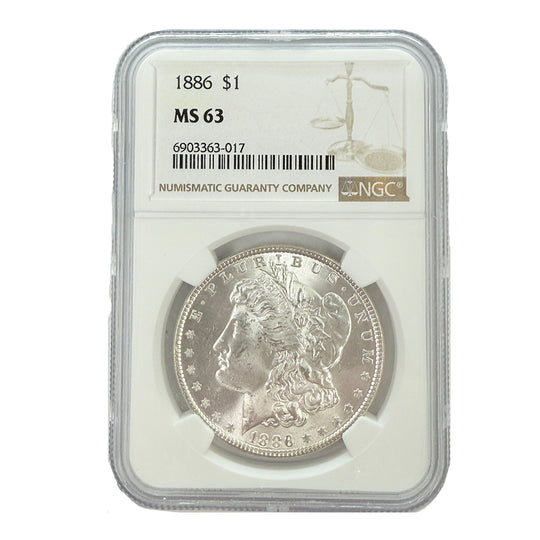 1886 Morgan Silver Dollar NGC MS63