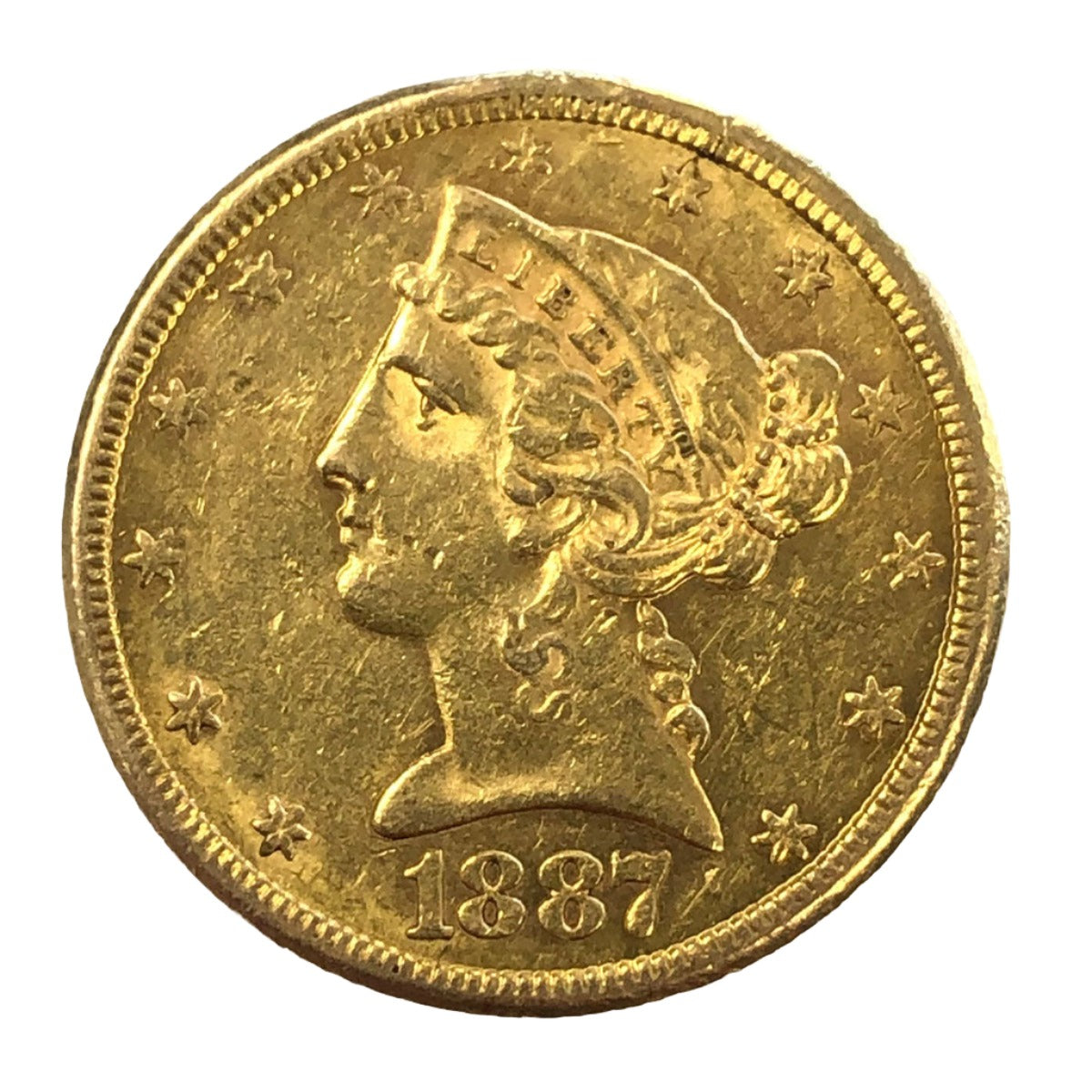 1887-S $5 Liberty Gold Half Eagle (Low Premium)