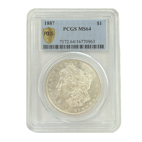 1887 Morgan Silver Dollar PCGS MS64
