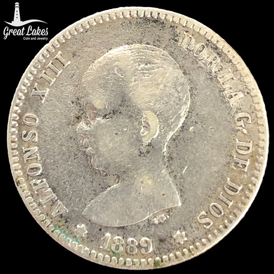 1889 Spain Una Peseta