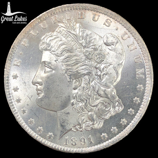 1891-CC Morgan Silver Dollar (Choice BU)