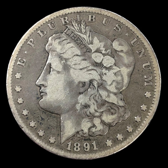 1891-CC Morgan Silver Dollar (F)