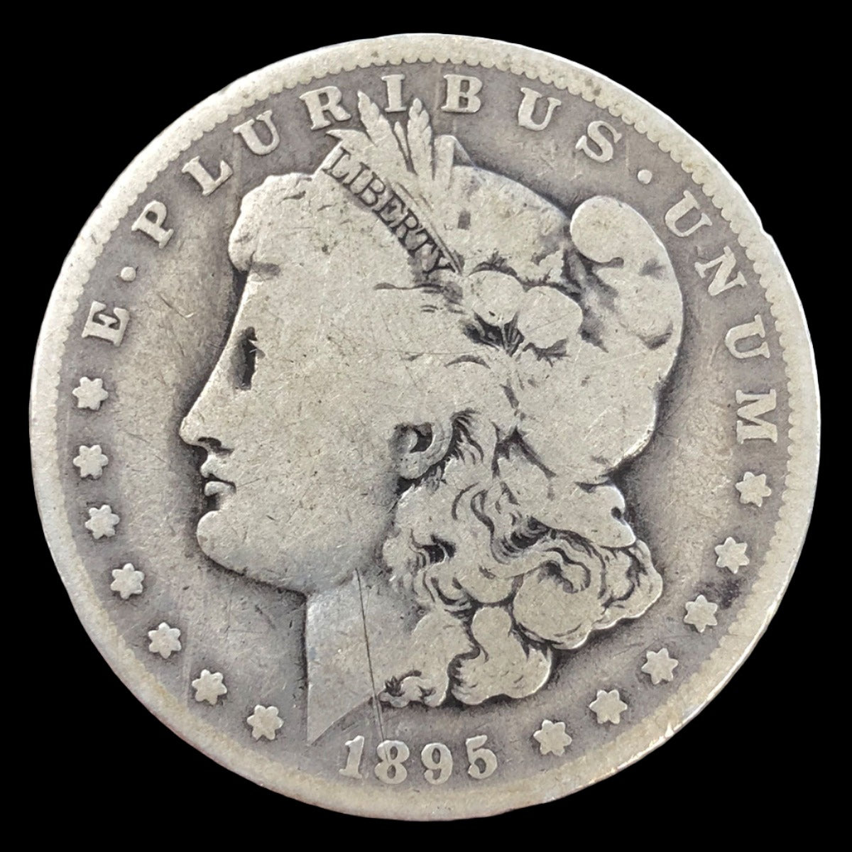 1895 O or S Morgan Silver Dollar (Mintmark Removed)