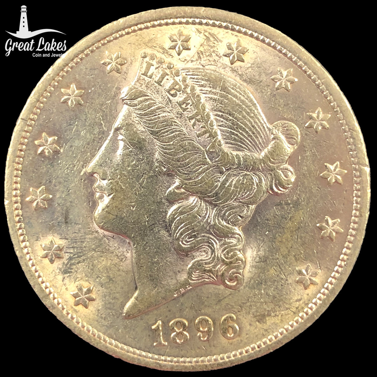 1896 $20 Liberty Gold Double Eagle (AU)