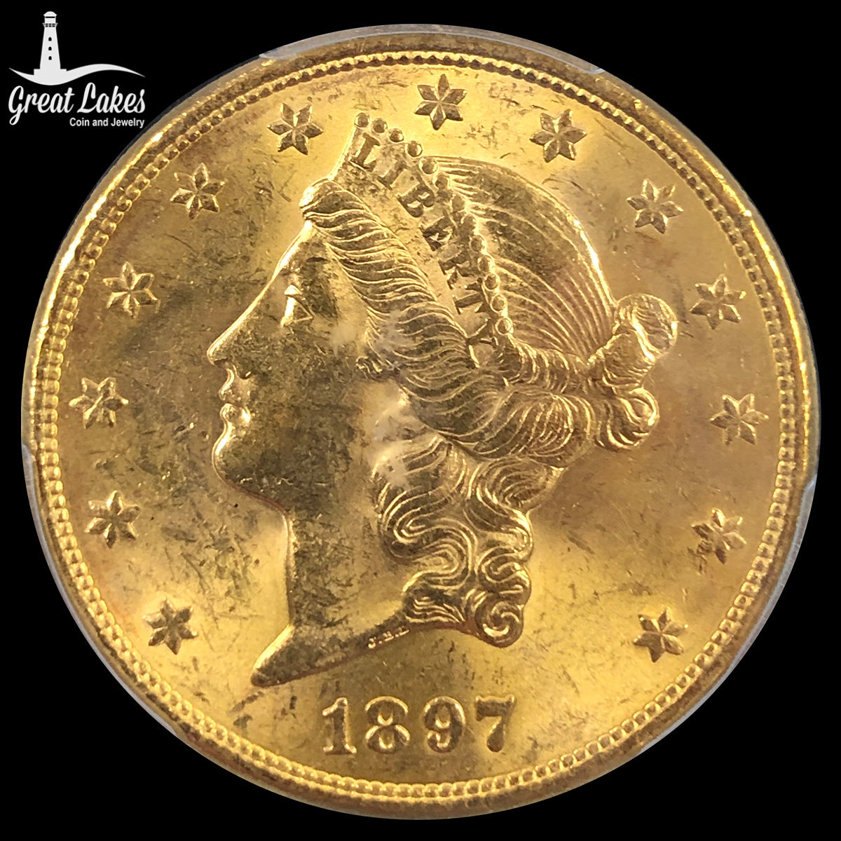 1897-S $20 Liberty Gold Double Eagle PCGS MS61