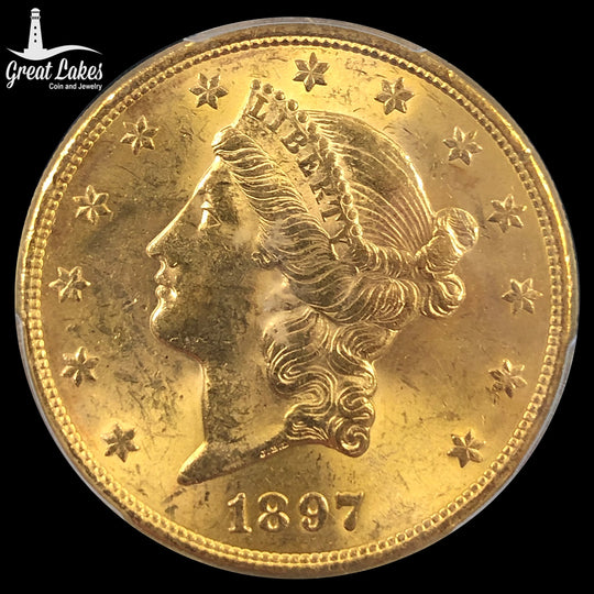 1897-S $20 Liberty Gold Double Eagle PCGS MS61