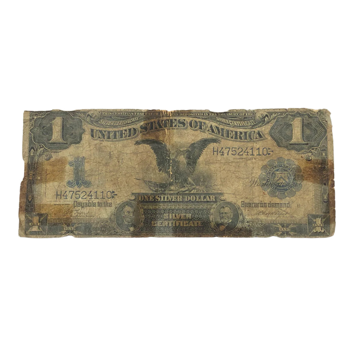 FR.227 1899 $1 Silver Certificate Black Eagle Note (Rag / Damaged)