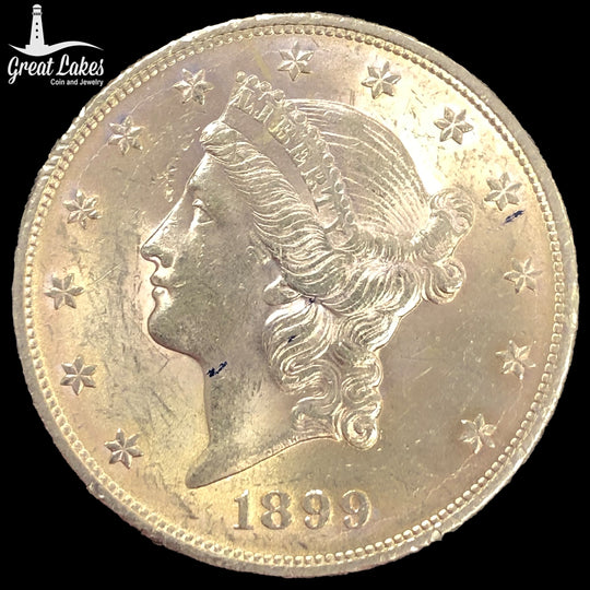 1899 $20 Liberty Gold Double Eagle (AU)