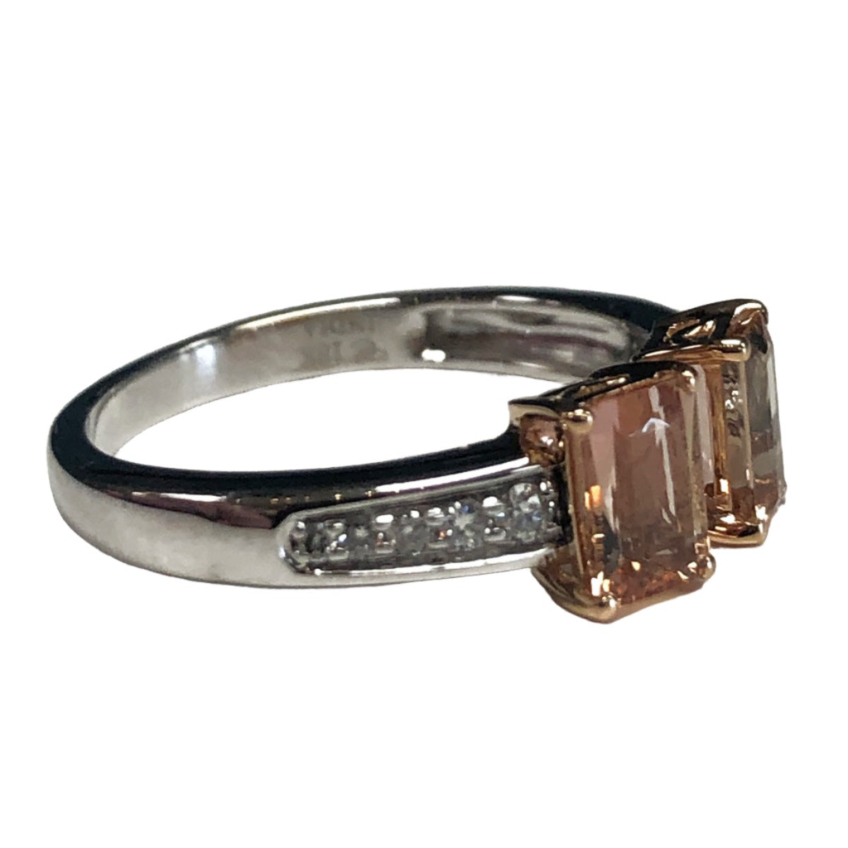 18k Gold Morganite &amp; Diamond Ring
