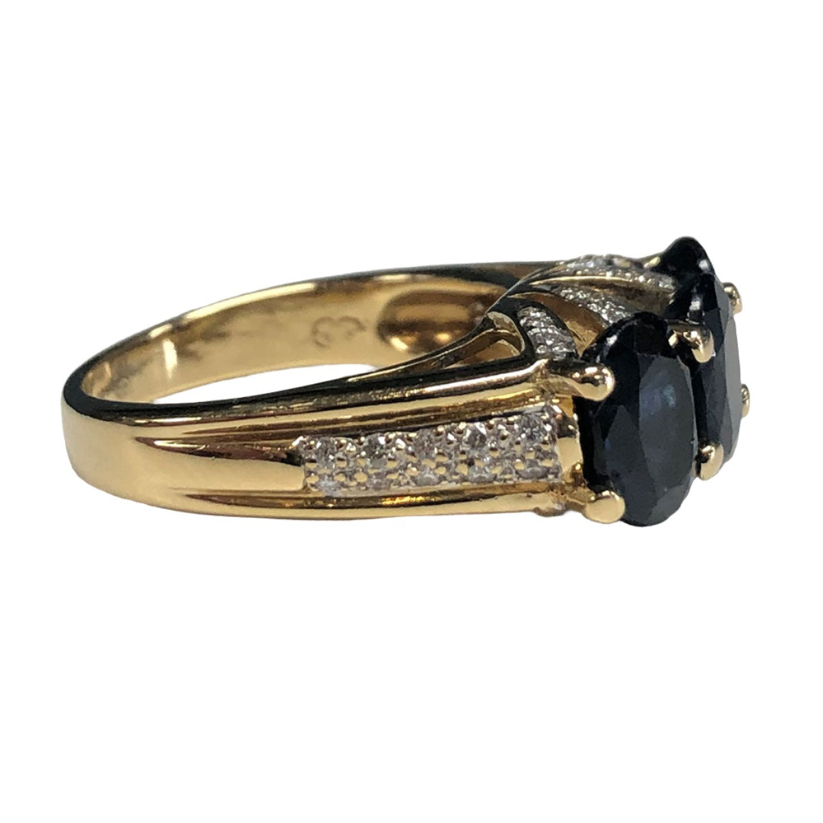 18k Gold Sapphire &amp; Diamond Ring