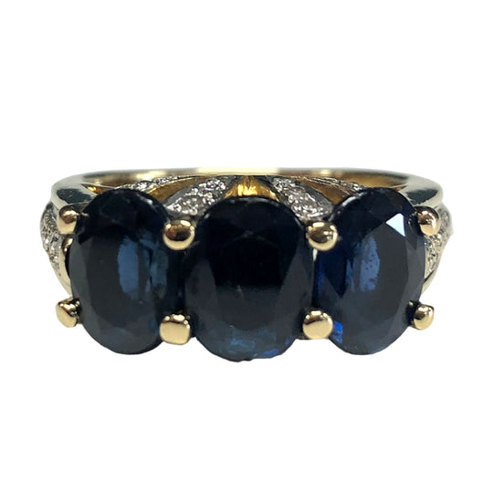 18k Gold Sapphire & Diamond Ring