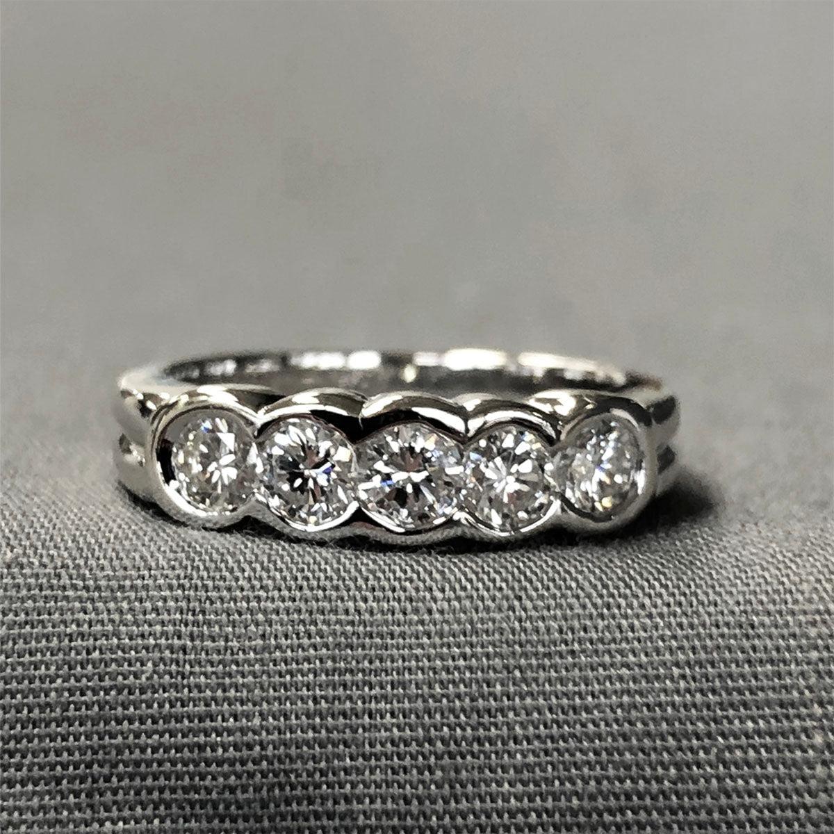 18 k White Gold Bezel Set Diamond Ring