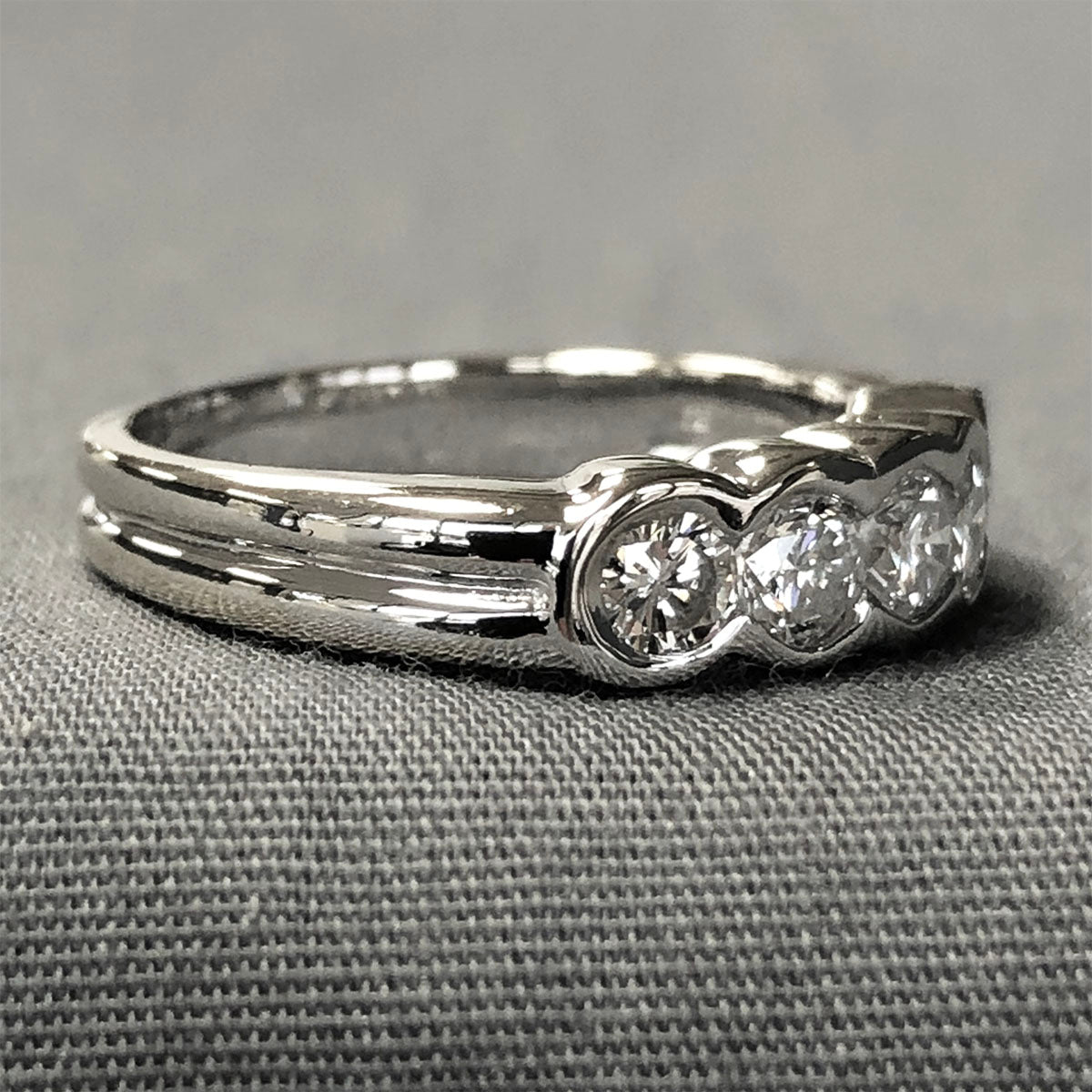 18 k White Gold Bezel Set Diamond Ring