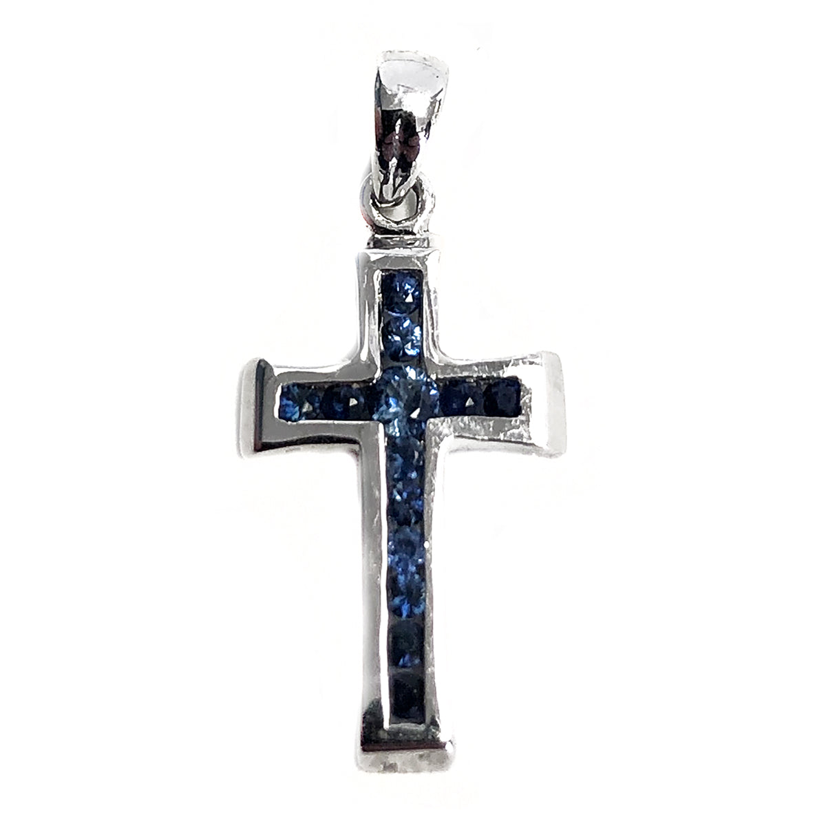 18 k White Gold & Sapphire Cross
