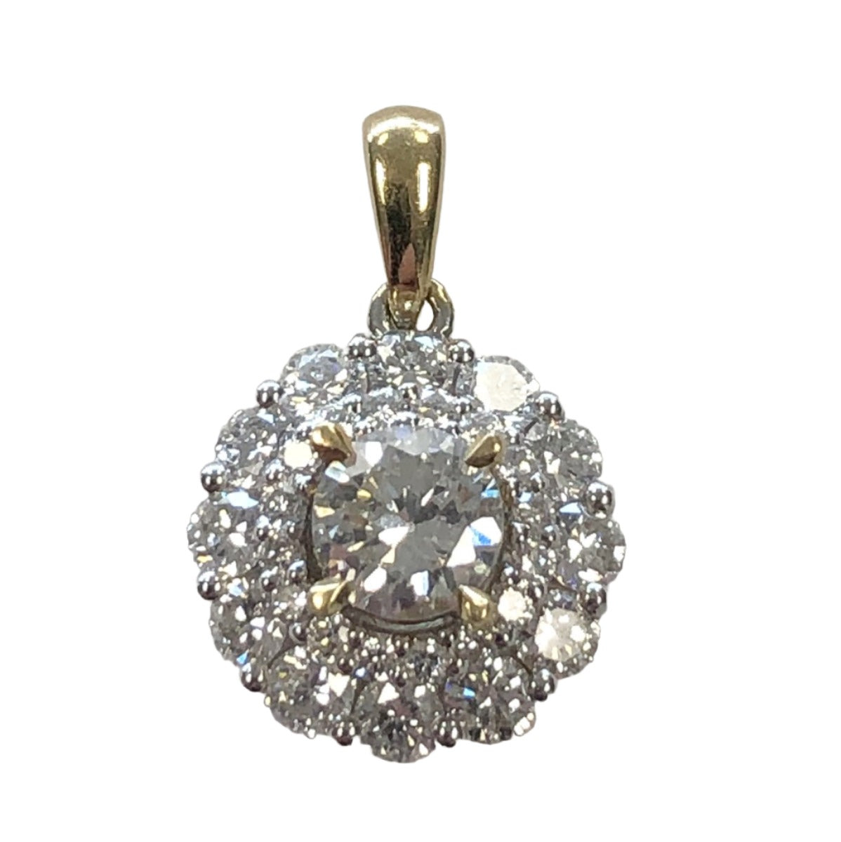 18k Gold & Diamond Cluster Pendant