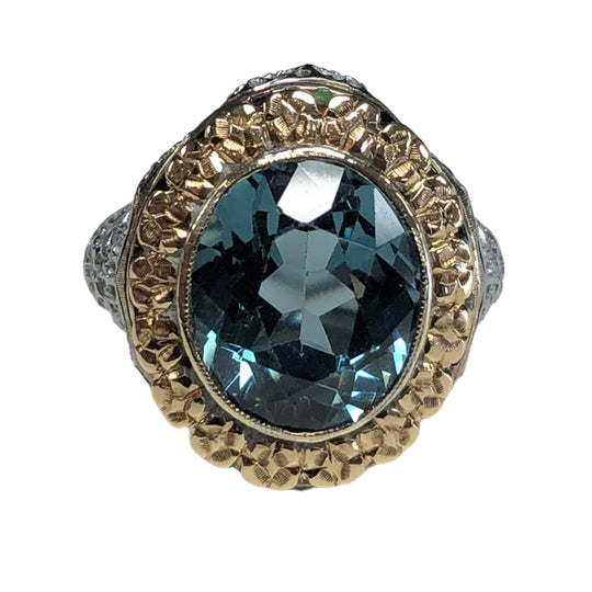18k Two Tone Gold & Spinel Ring