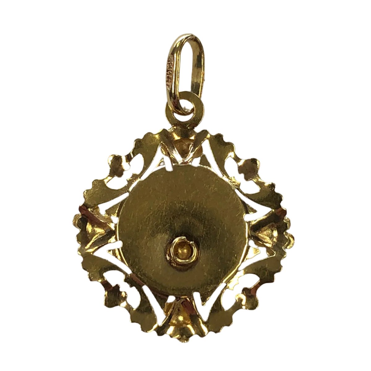 18k Gold Our Lady of Pompeii Pendant