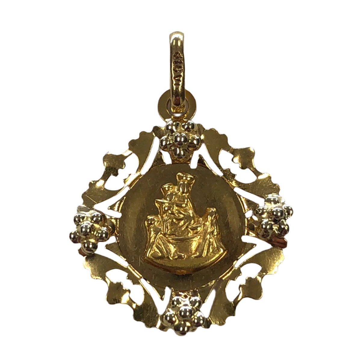 18k Gold Our Lady of Pompeii Pendant