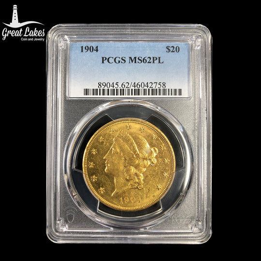 1904 $20 Liberty Gold Double Eagle PCGS MS62 PL