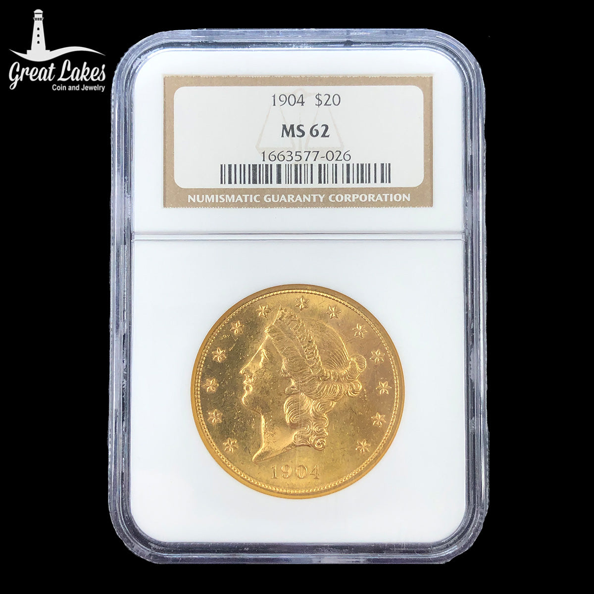 1904 $20 Liberty Gold Double Eagle NGC MS62