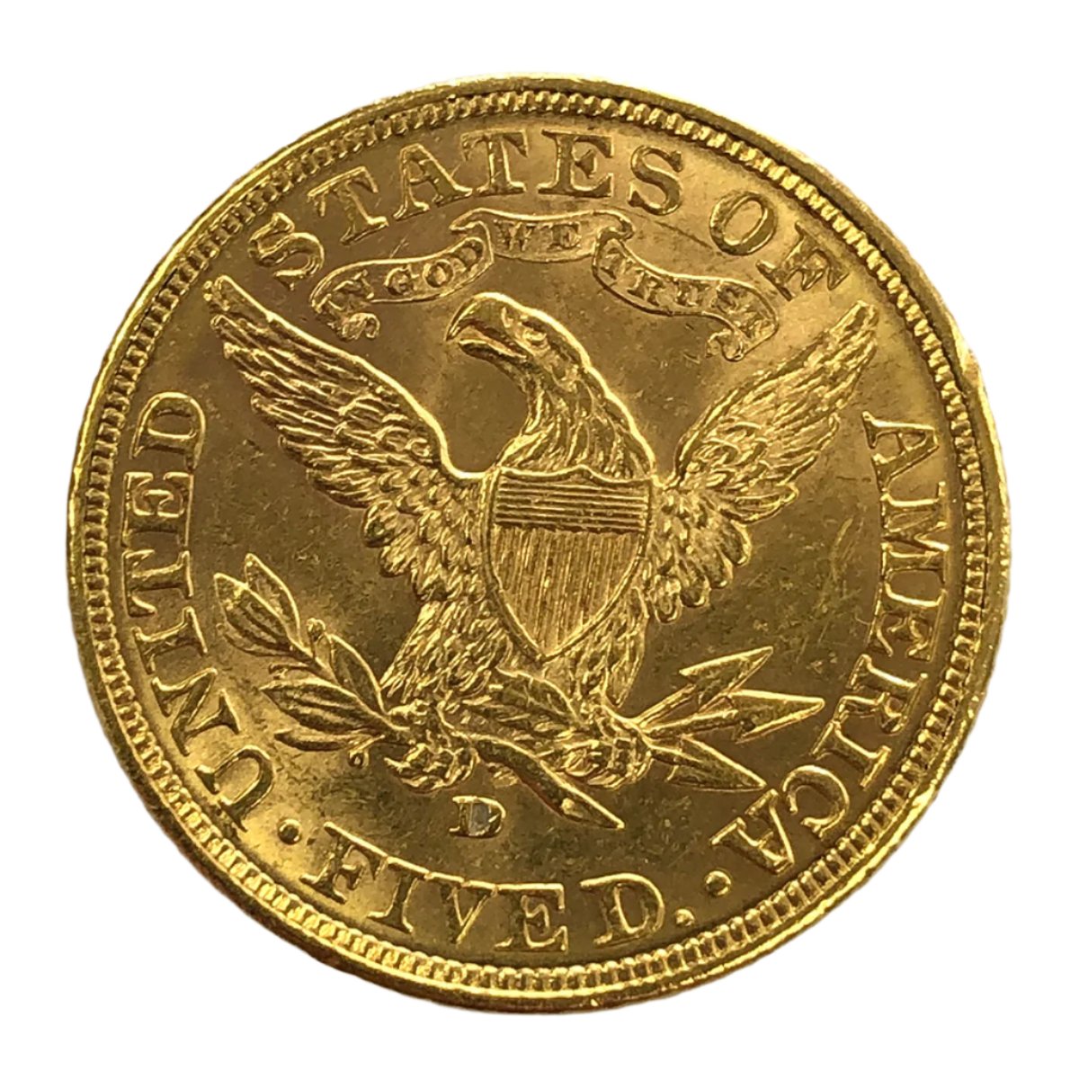 1907-D $5 Liberty Gold Half Eagle (AU Details)
