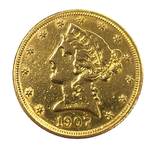 1907 $5 Liberty Gold Half Eagle (Low Premium)