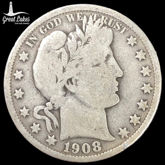 1908-D Barber Half Dollar (VG)