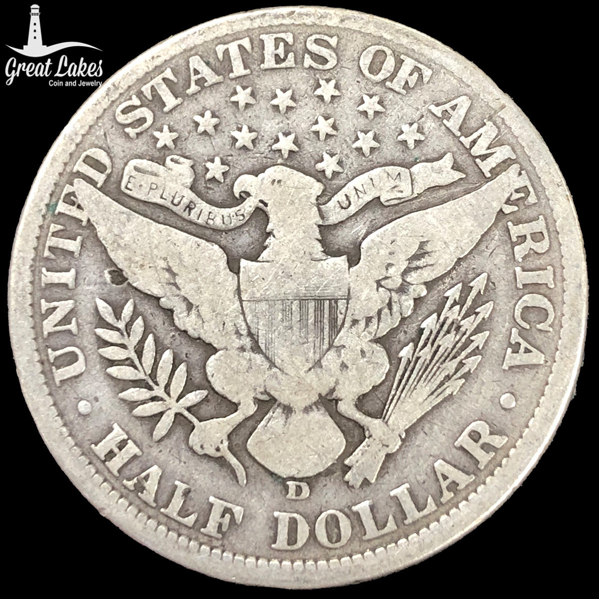 1908-D Barber Half Dollar (VG)