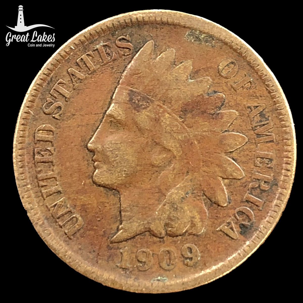 1909-S Indian Head Cent (F Details)