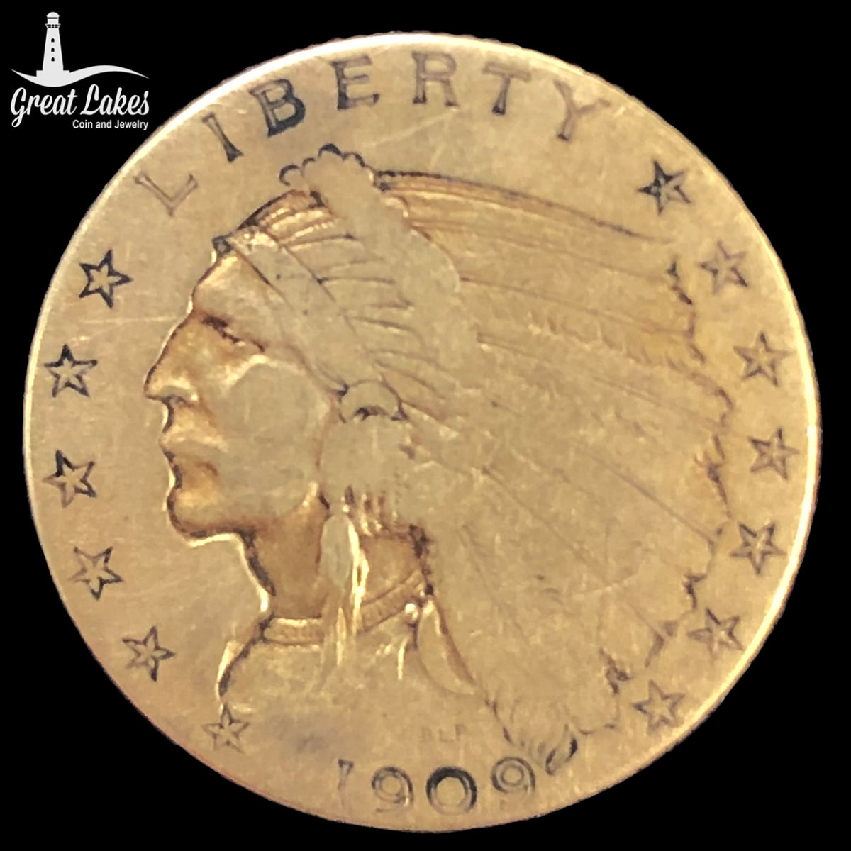 1909 $2.50 Indian Gold Quarter Eagle (Low Premium)