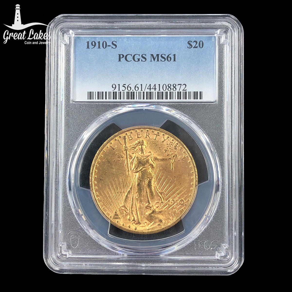 1910-S $20 Saint Gaudens Liberty Gold Double Eagle PCGS MS61