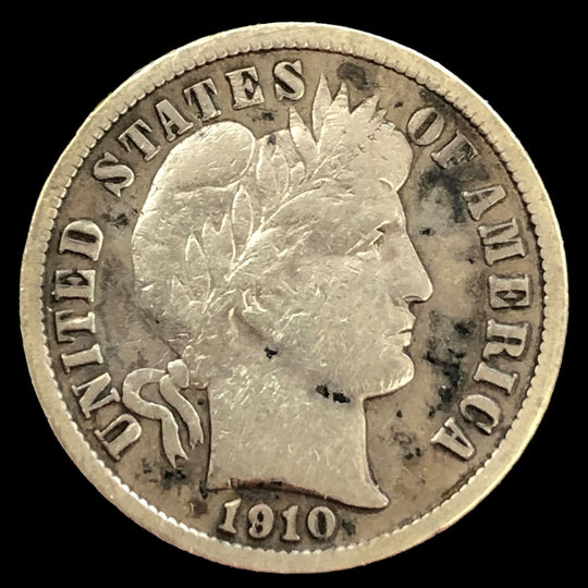 1910-S Barber Dime (VF Details)