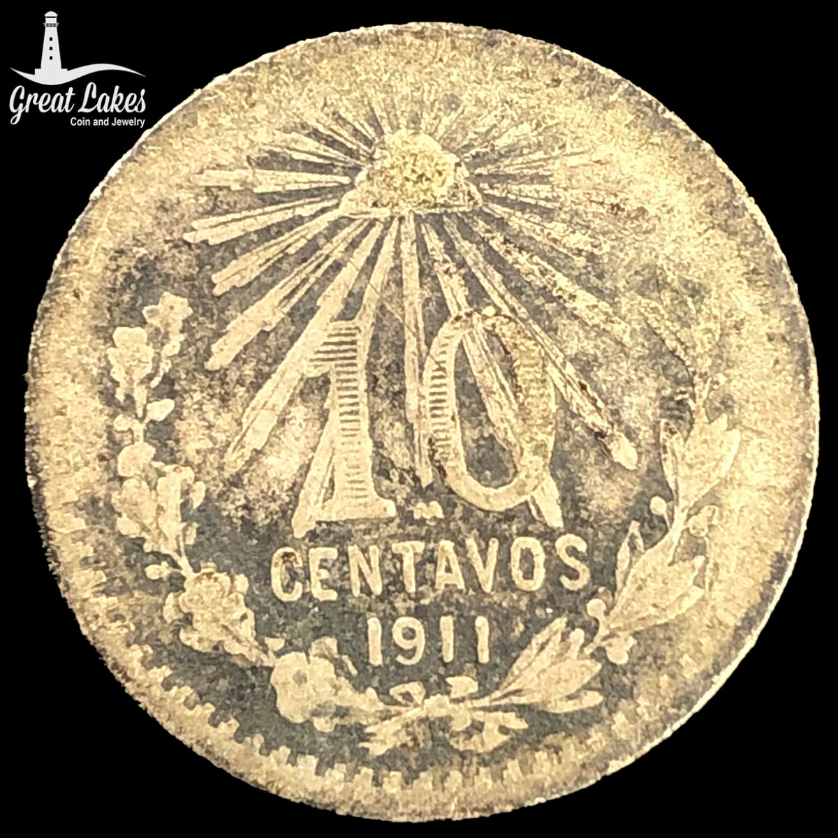 1911-M Mexico 10 Centavos
