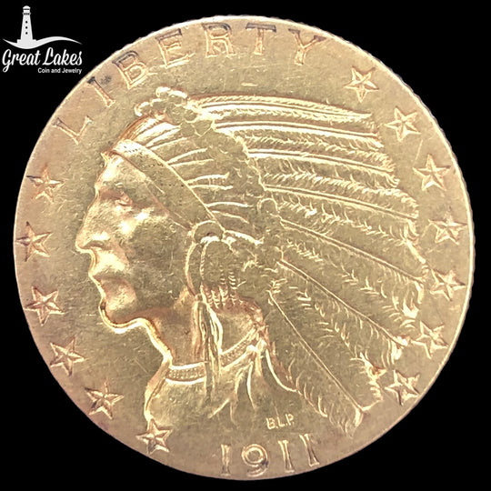 1911-S $5 Indian Gold Half Eagle (XF)