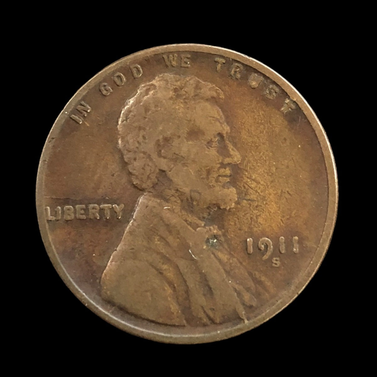 1911-S Lincoln Cent (F)