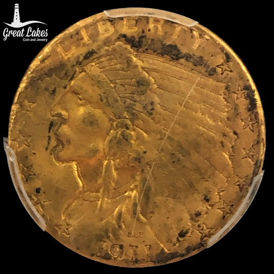 1911 $2.50 Indian Gold Quarter Eagle (PCGS Damage XF Details)